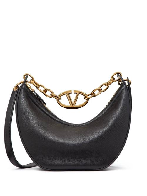 black calf leather grained texture gold-tone hardware VLogo Signature Valentino Garavani | 4W2B0N08JDK0NO